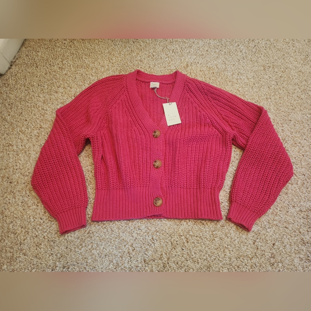 Chunky pink cardigan